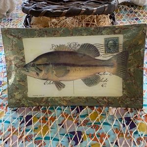 Decorative glass fish “small mouth bass” fish tray